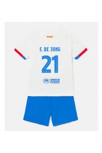 Barcelona Frenkie de Jong #21 Babyklær Borte Fotballdrakt til barn 2023-24 Korte ermer (+ Korte bukser)